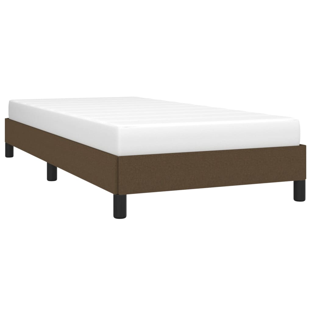 Cadre de lit sans matelas marron foncé 90x190 cm tissu - XIOS