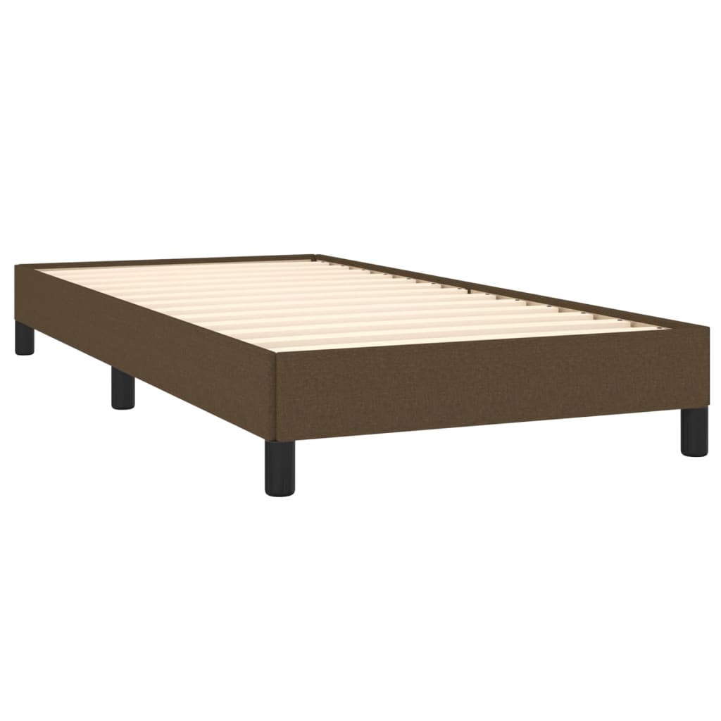 Cadre de lit sans matelas marron foncé 90x190 cm tissu - XIOS