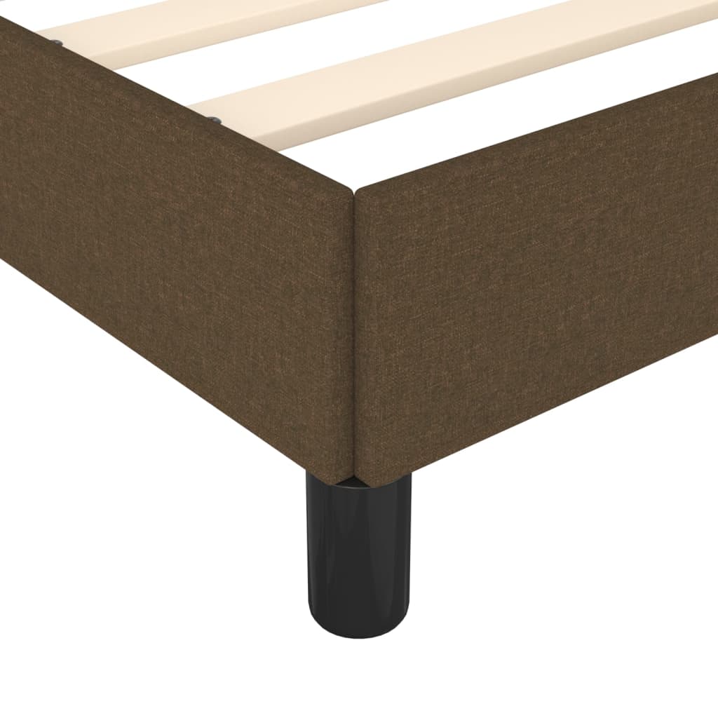 Cadre de lit sans matelas marron foncé 90x190 cm tissu - XIOS
