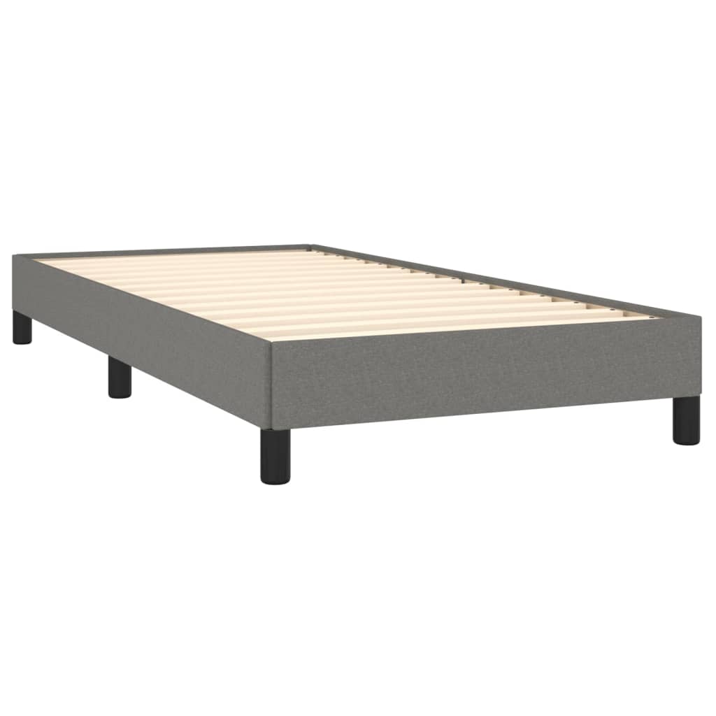 Cadre de lit sans matelas gris foncé 90x200 cm tissu - XIOS