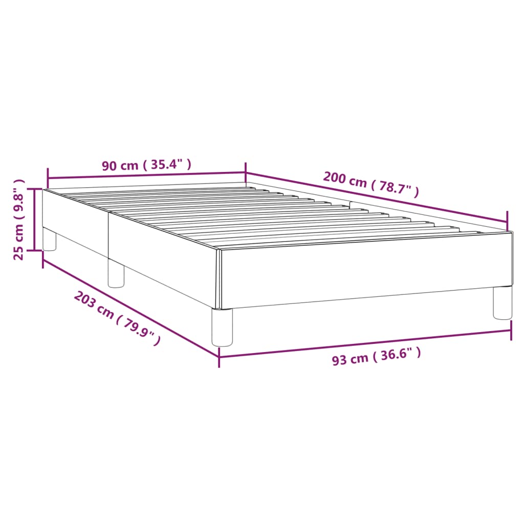 Cadre de lit sans matelas taupe 90x200 cm tissu - XIOS