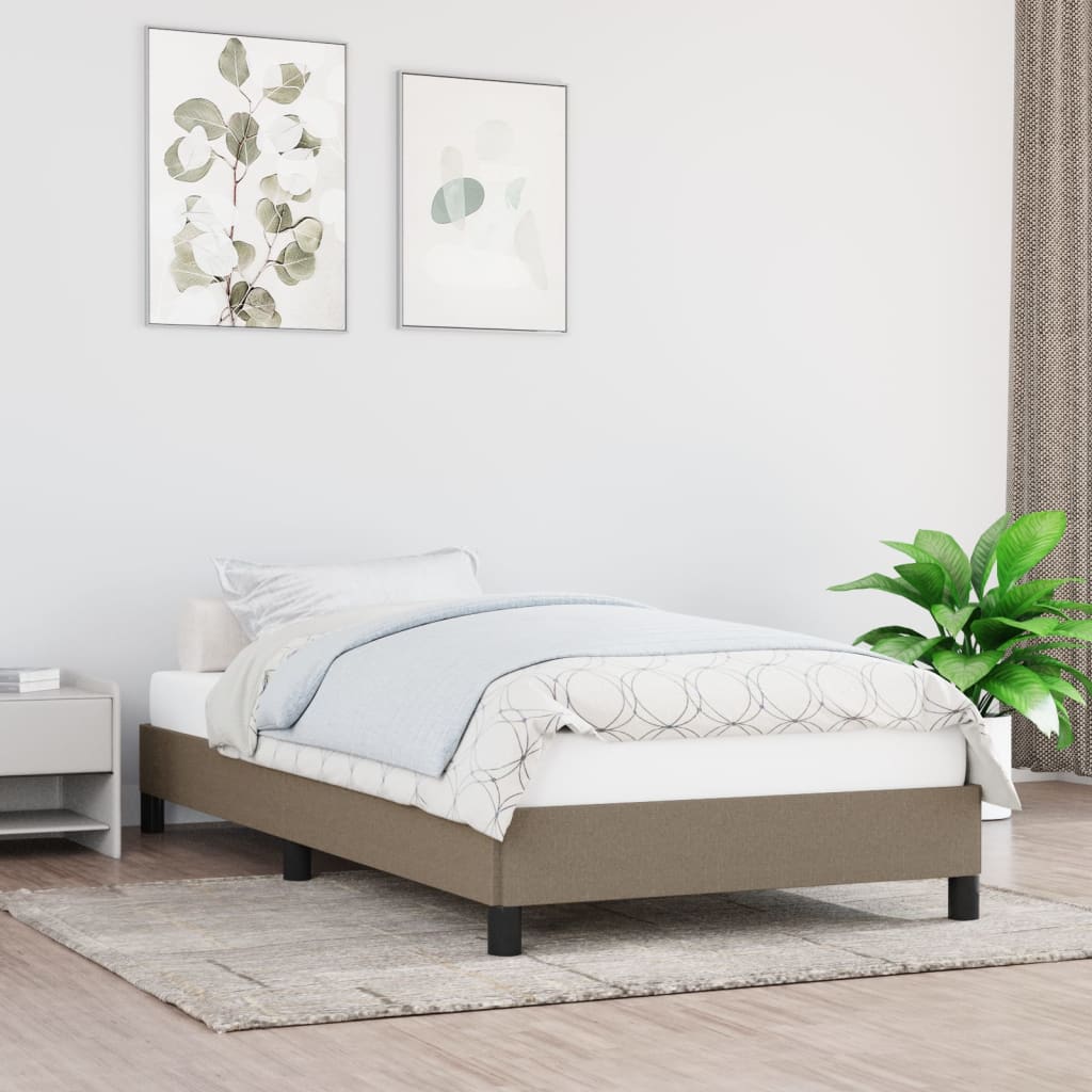 Cadre de lit sans matelas taupe 100x200 cm tissu - XIOS