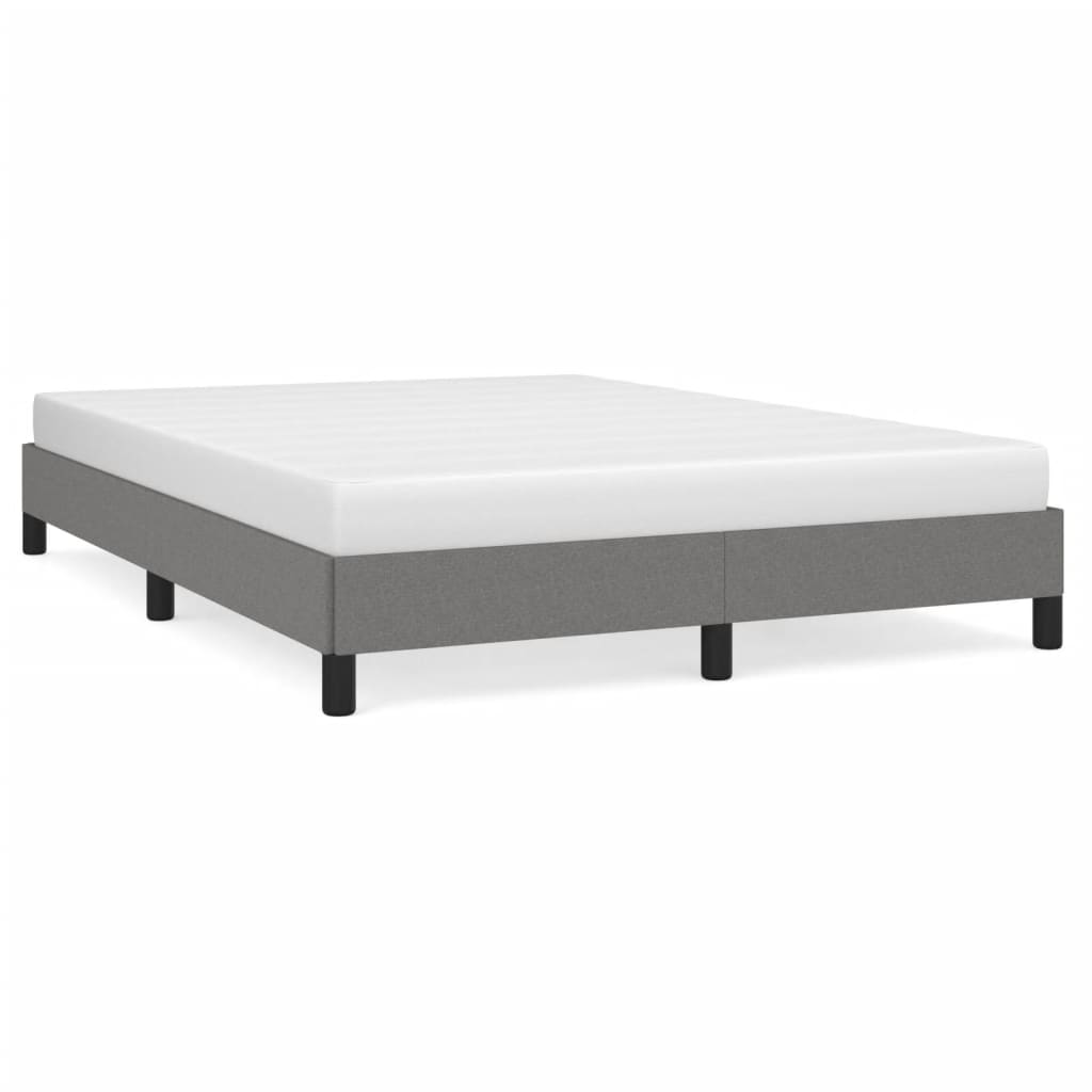 Cadre de lit sans matelas gris foncé 140x190 cm tissu - XIOS