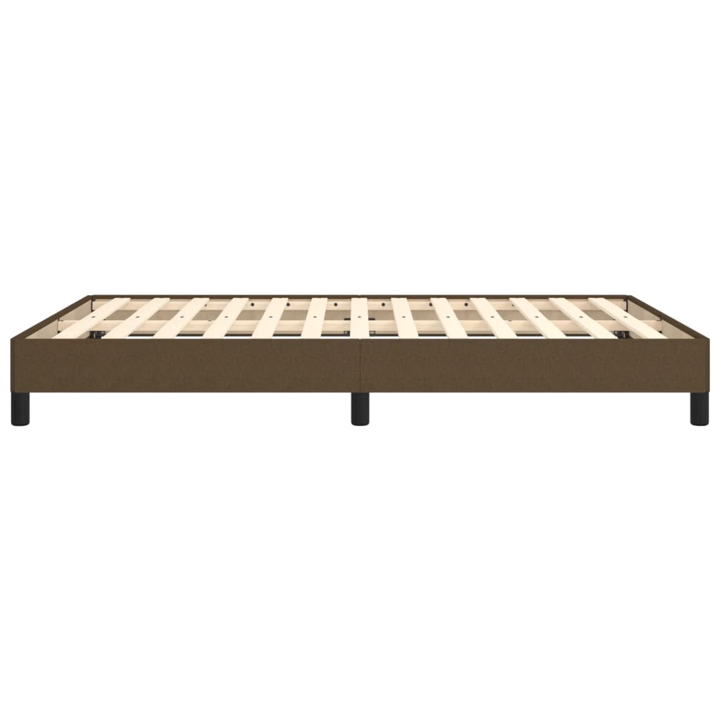 Cadre de lit sans matelas marron foncé 140x190 cm tissu - XIOS