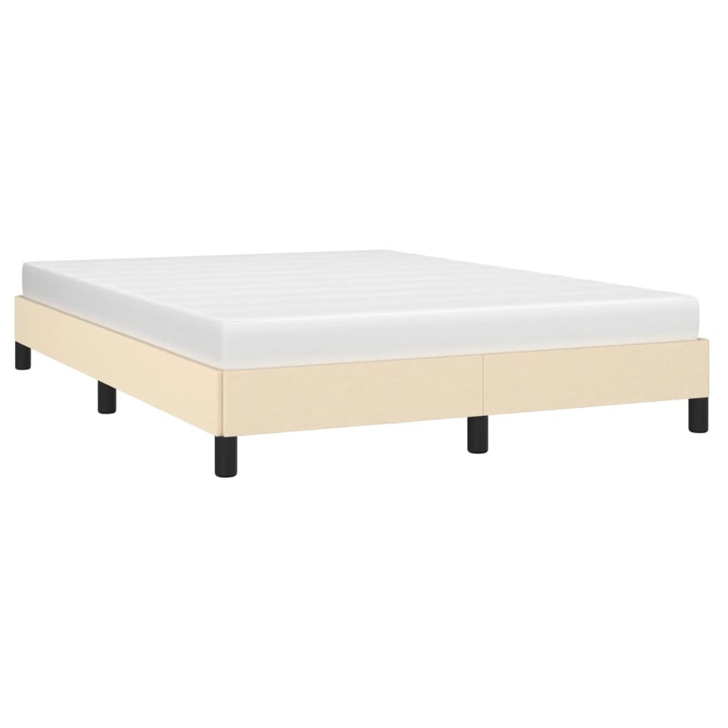 Cadre de lit sans matelas crème 140x190 cm tissu - XIOS