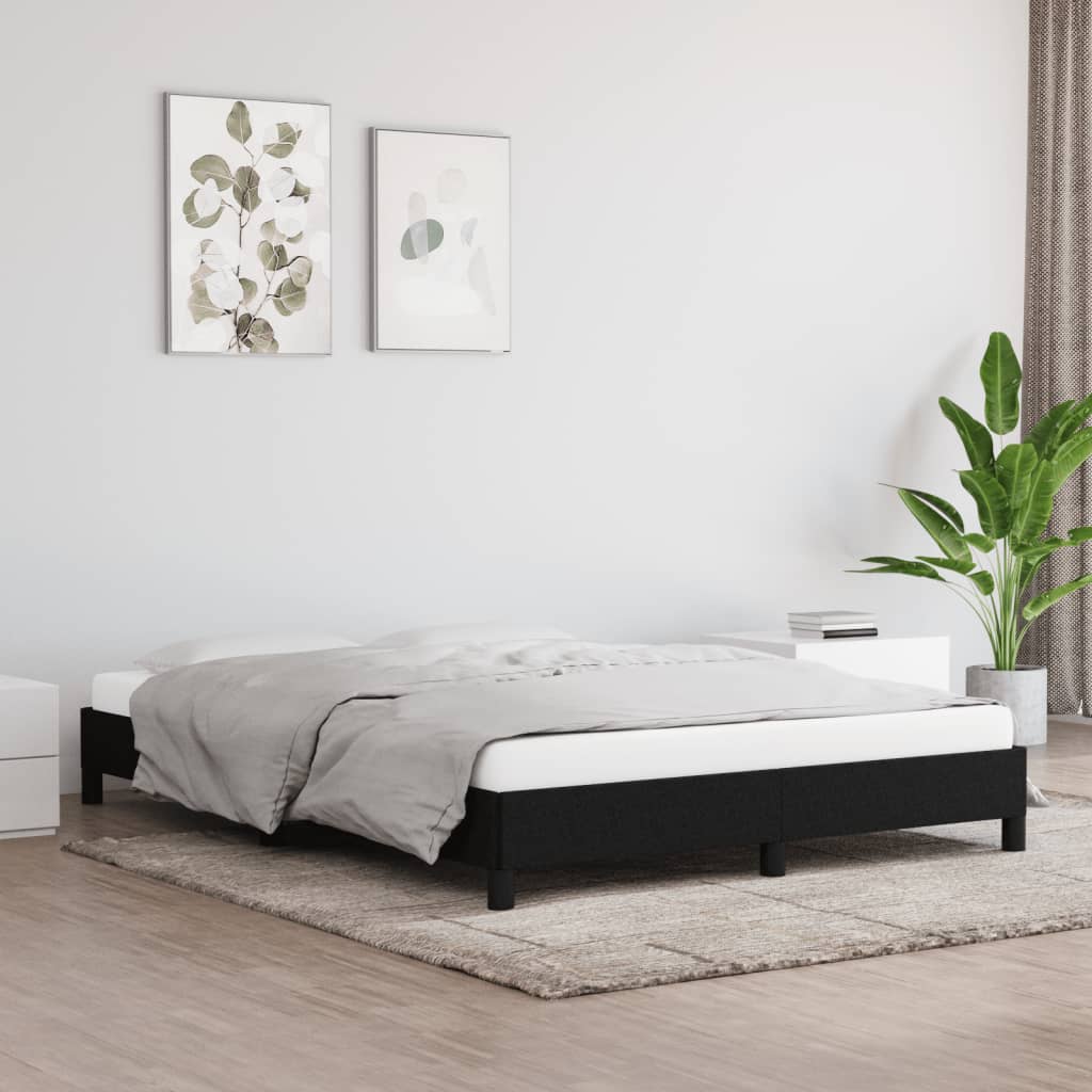 Cadre de lit sans matelas noir 140x200 cm tissu - XIOS