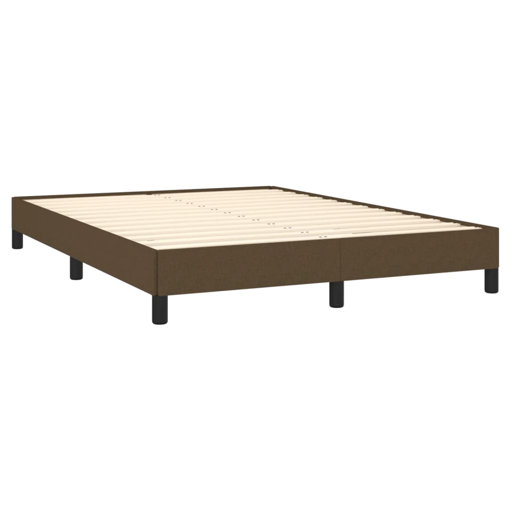 Cadre de lit sans matelas marron foncé 140x200 cm tissu - XIOS