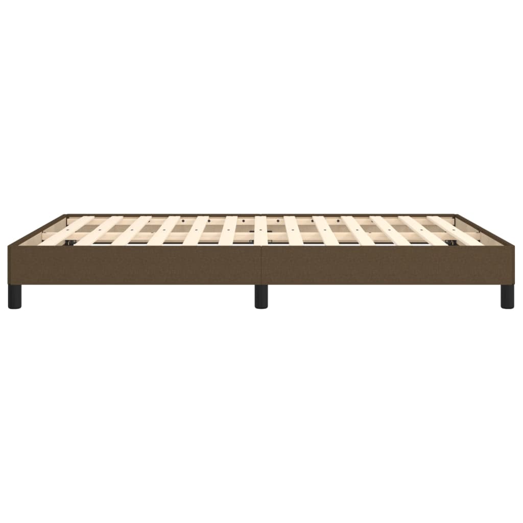 Cadre de lit sans matelas marron foncé 140x200 cm tissu - XIOS