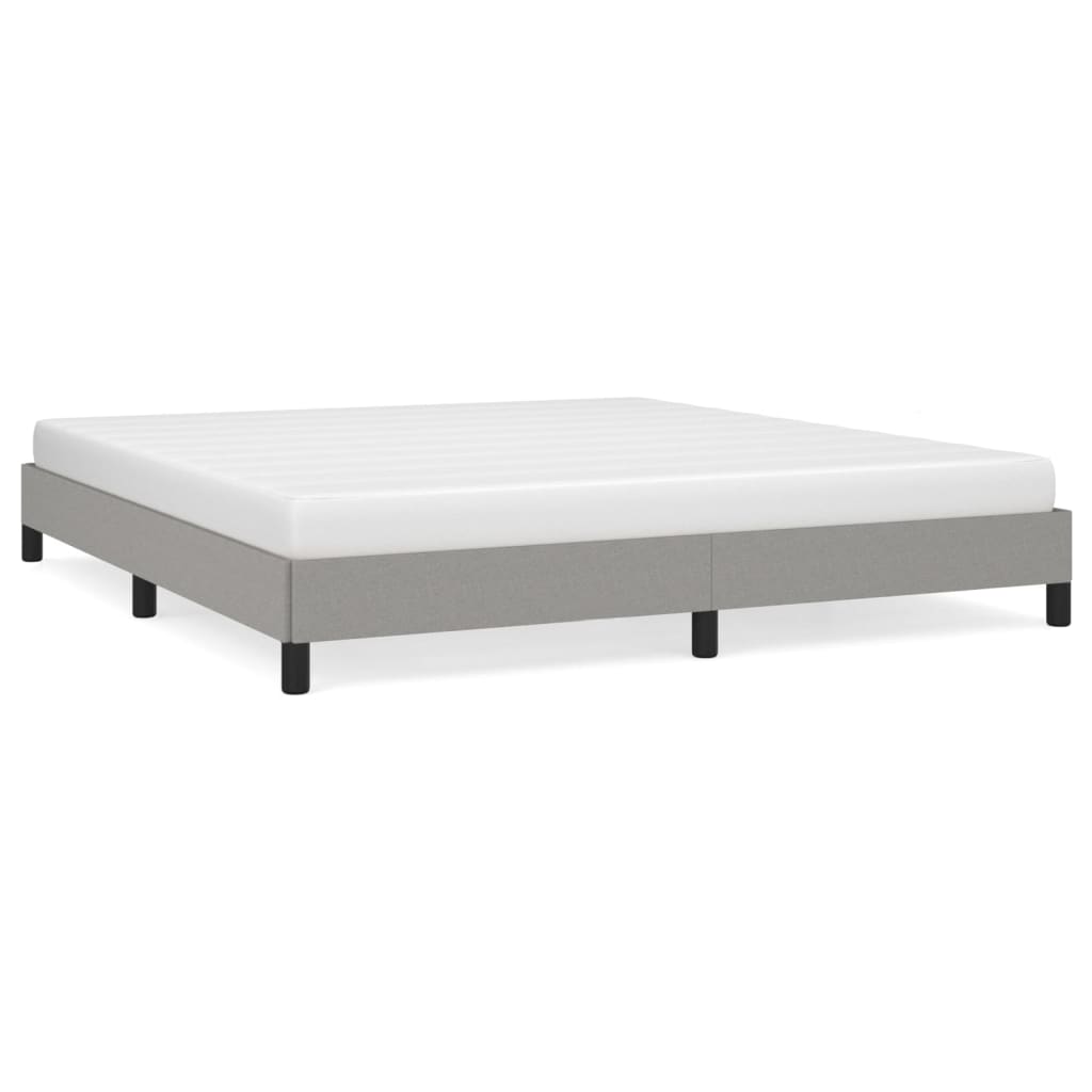 Cadre de lit sans matelas gris clair 160x200 cm tissu - XIOS