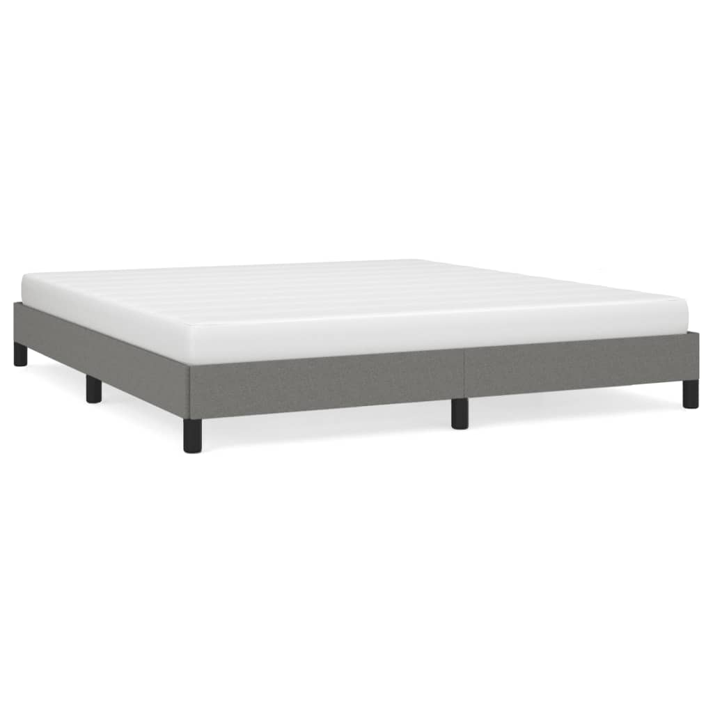 Cadre de lit sans matelas gris foncé 160x200 cm tissu - XIOS