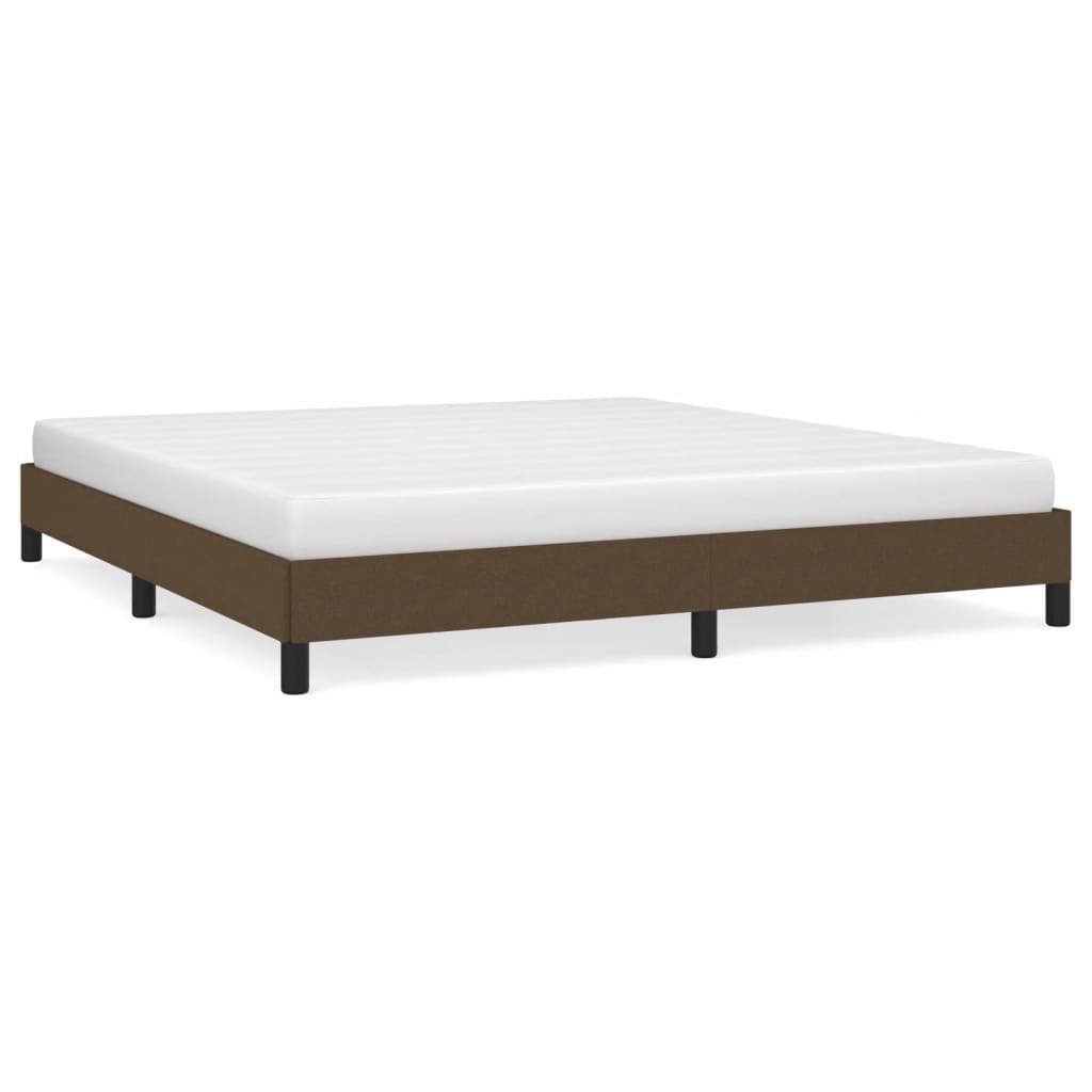Cadre de lit sans matelas marron foncé 160x200 cm tissu - XIOS