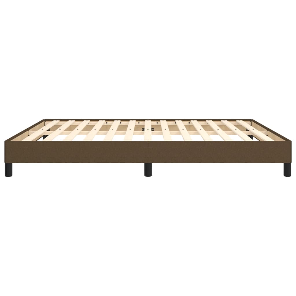 Cadre de lit sans matelas marron foncé 160x200 cm tissu - XIOS