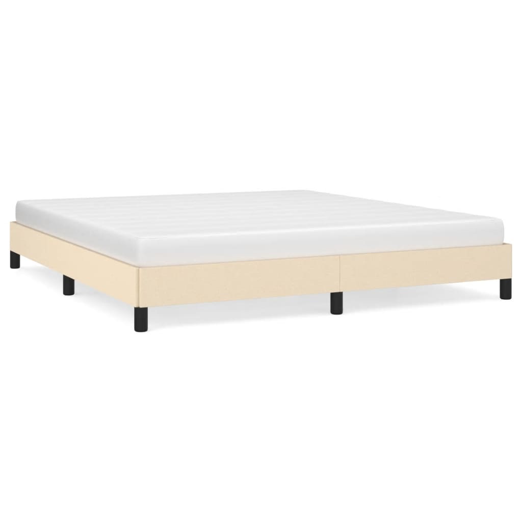 Cadre de lit sans matelas crème 160x200 cm tissu - XIOS