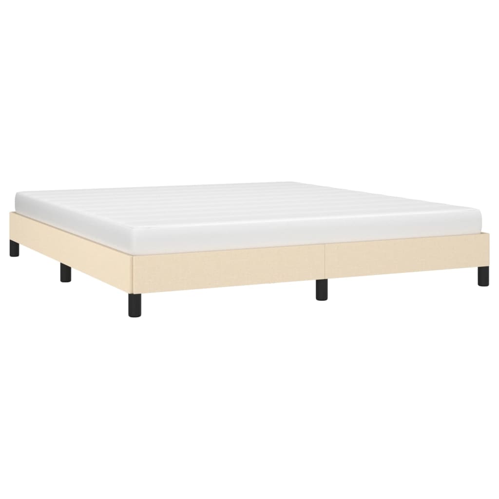 Cadre de lit sans matelas crème 160x200 cm tissu - XIOS