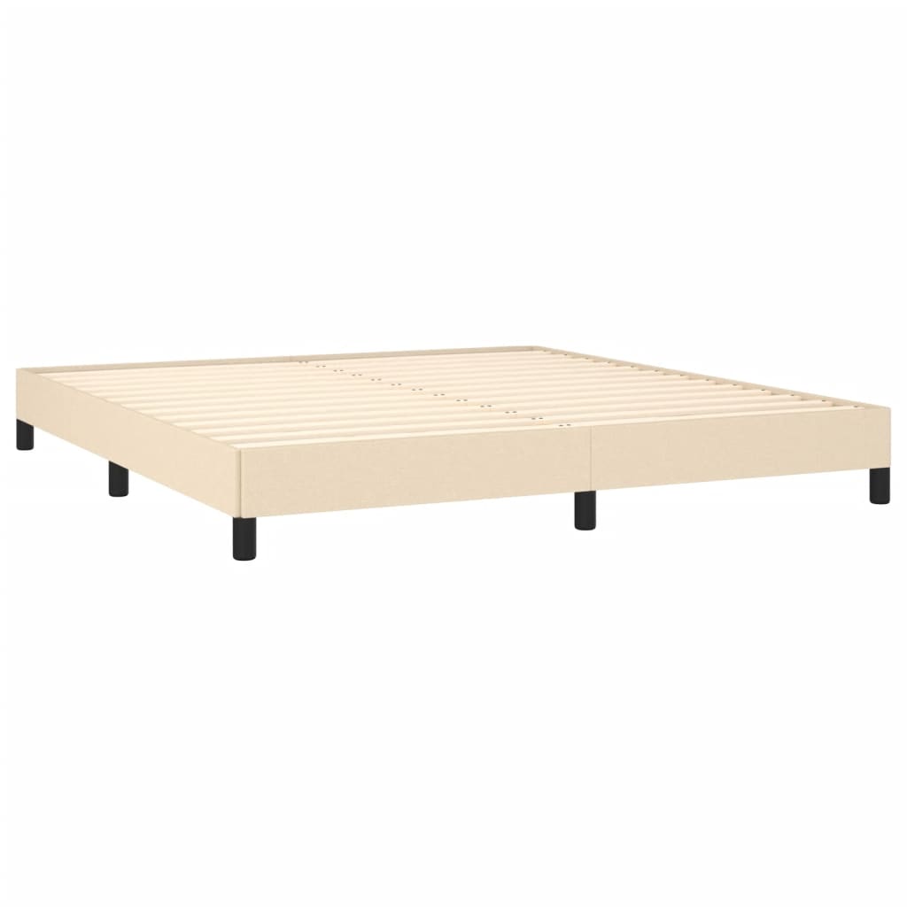 Cadre de lit sans matelas crème 160x200 cm tissu - XIOS