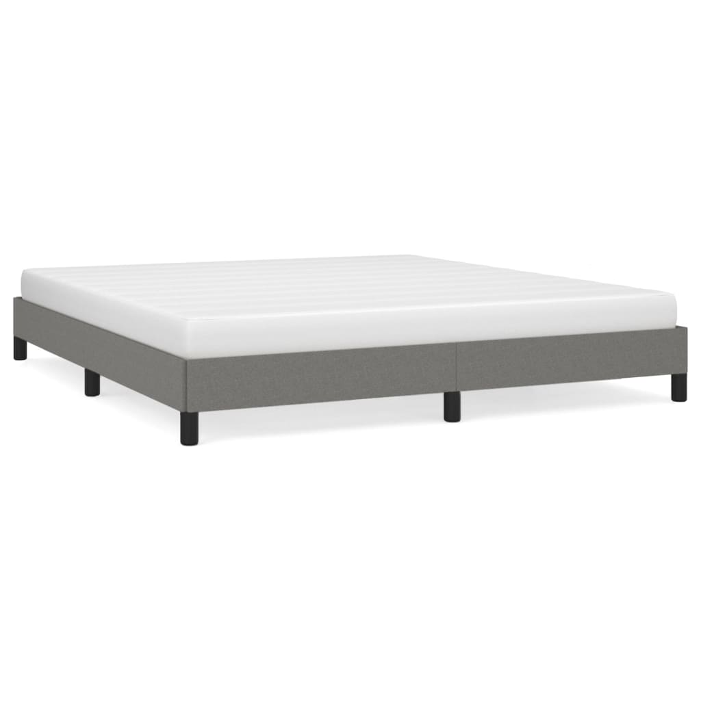 Cadre de lit sans matelas gris foncé 180x200 cm tissu - XIOS