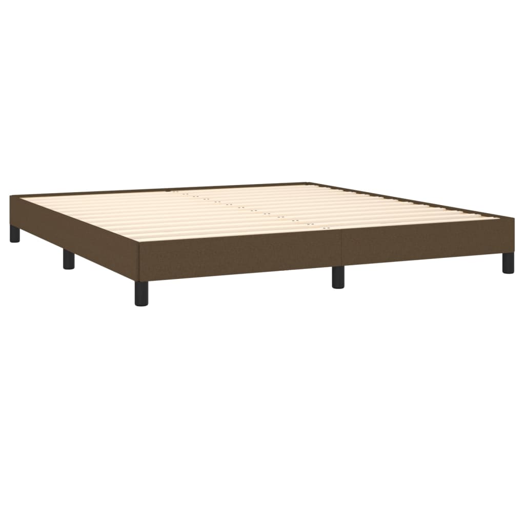 Cadre de lit sans matelas marron foncé 180x200 cm tissu - XIOS