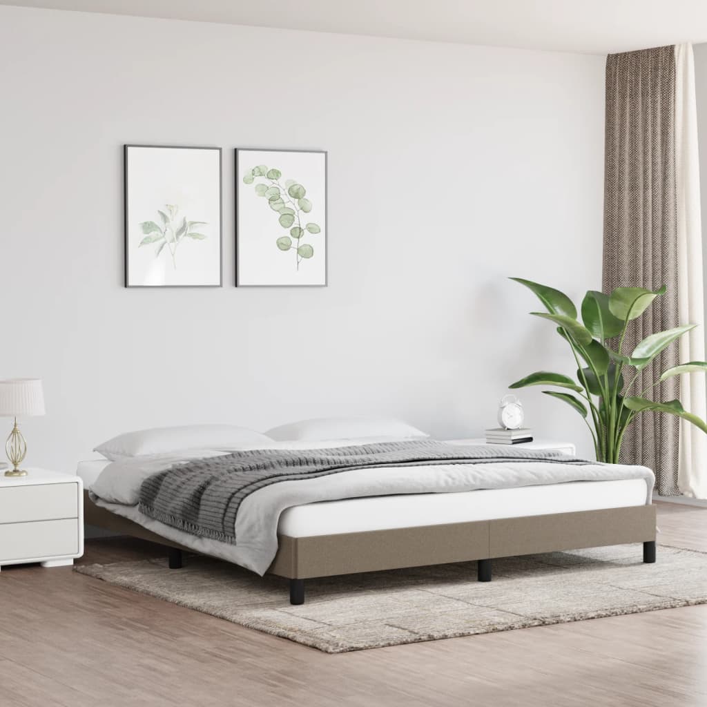 Cadre de lit sans matelas taupe 180x200 cm tissu - XIOS