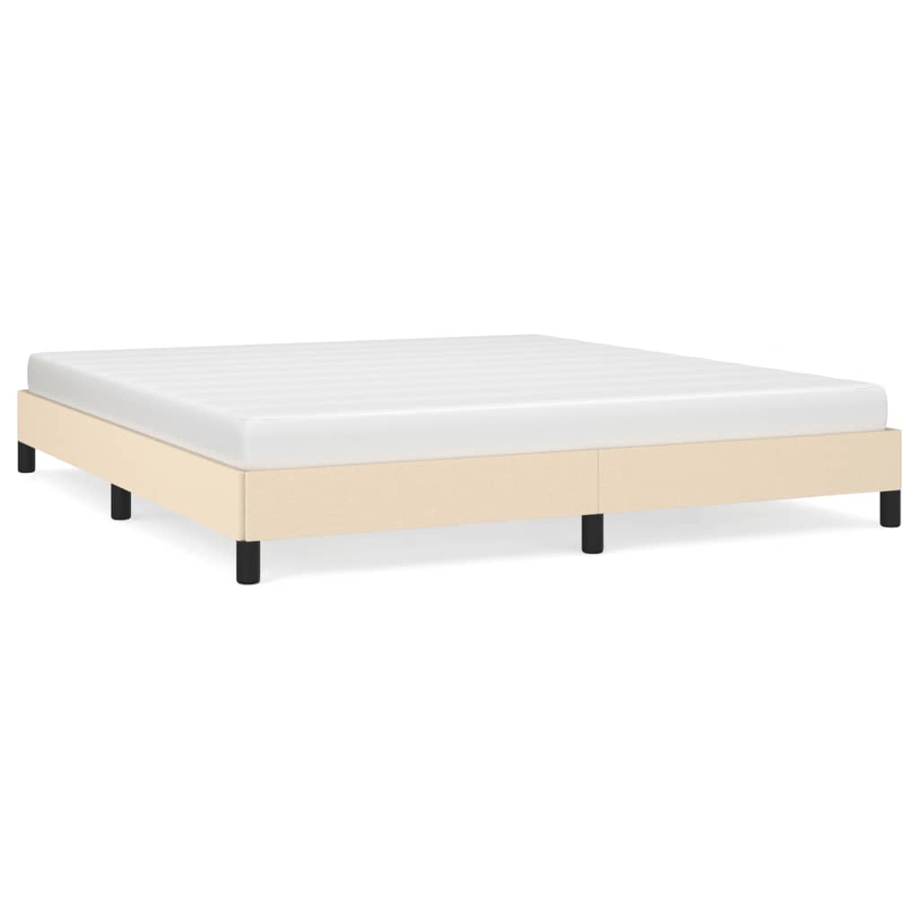 Cadre de lit sans matelas crème 180x200 cm tissu - XIOS