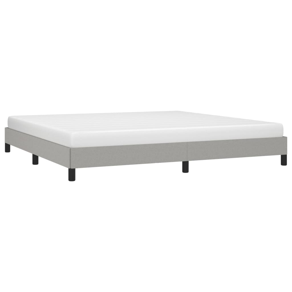 Cadre de lit sans matelas gris clair 200x200 cm tissu - XIOS