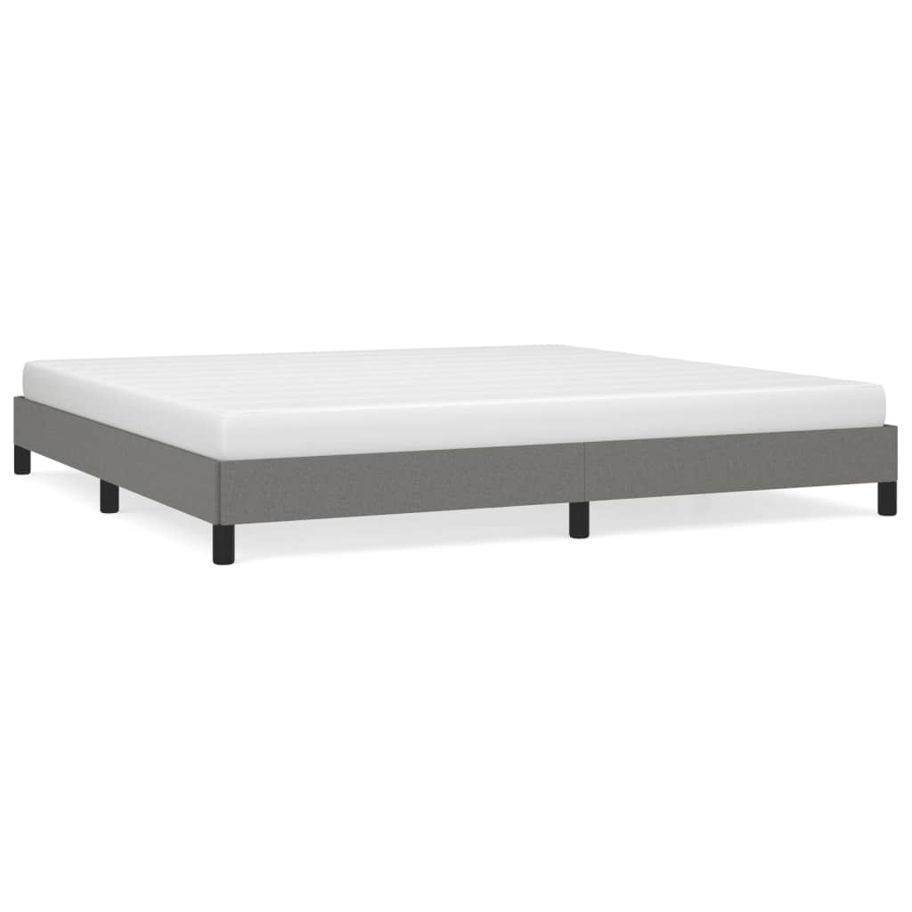 Cadre de lit sans matelas gris foncé 200x200 cm tissu - XIOS