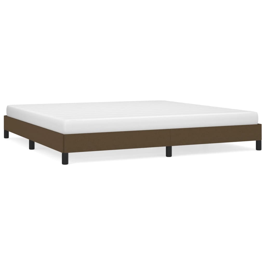 Cadre de lit sans matelas marron foncé 200x200 cm tissu - XIOS