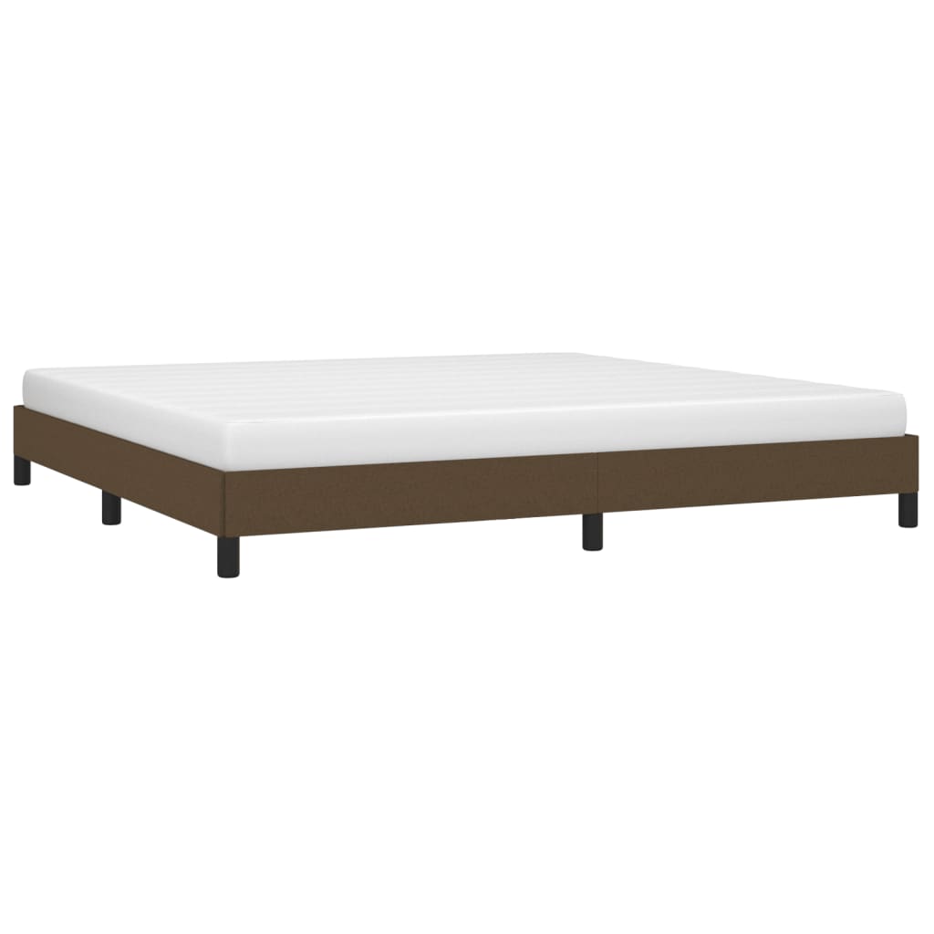 Cadre de lit sans matelas marron foncé 200x200 cm tissu - XIOS