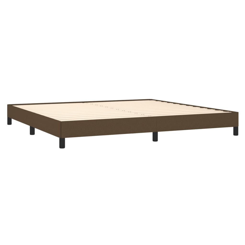 Cadre de lit sans matelas marron foncé 200x200 cm tissu - XIOS