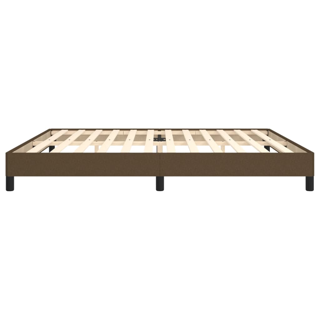 Cadre de lit sans matelas marron foncé 200x200 cm tissu - XIOS
