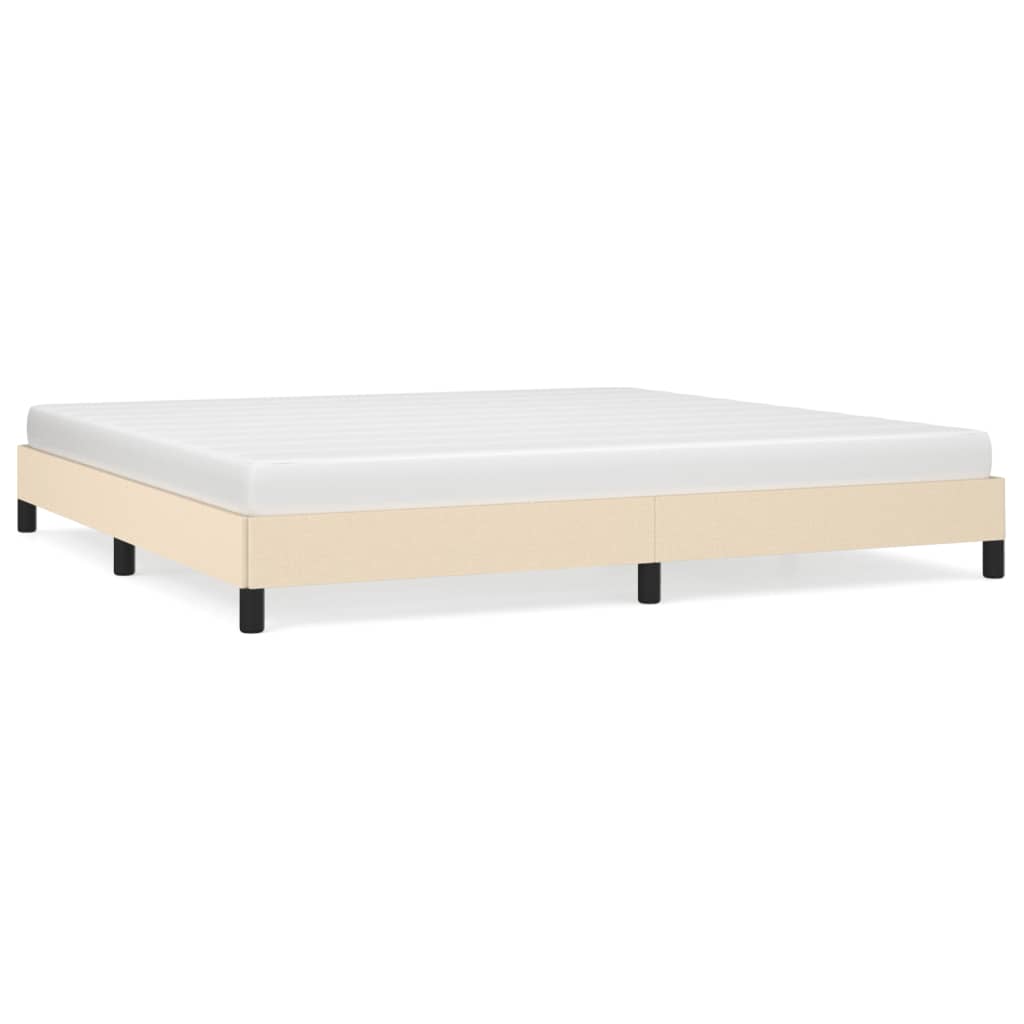 Cadre de lit sans matelas crème 200x200 cm tissu - XIOS