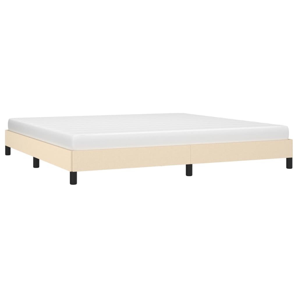 Cadre de lit sans matelas crème 200x200 cm tissu - XIOS