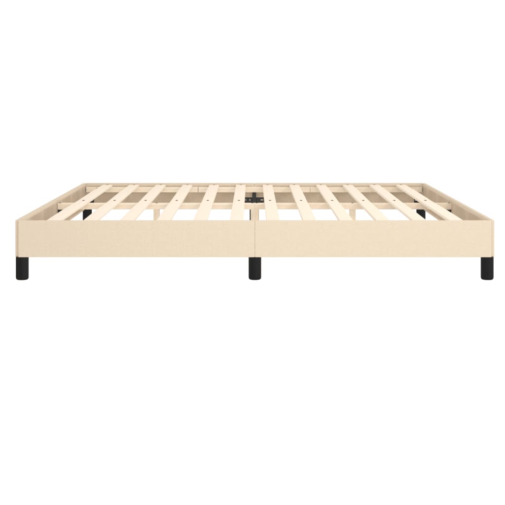 Cadre de lit sans matelas crème 200x200 cm tissu - XIOS