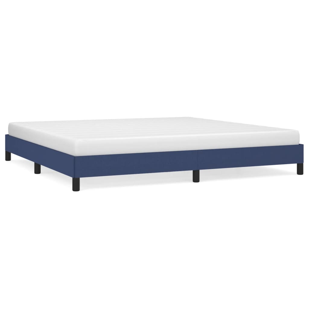 Cadre de lit sans matelas bleu 200x200 cm tissu - XIOS