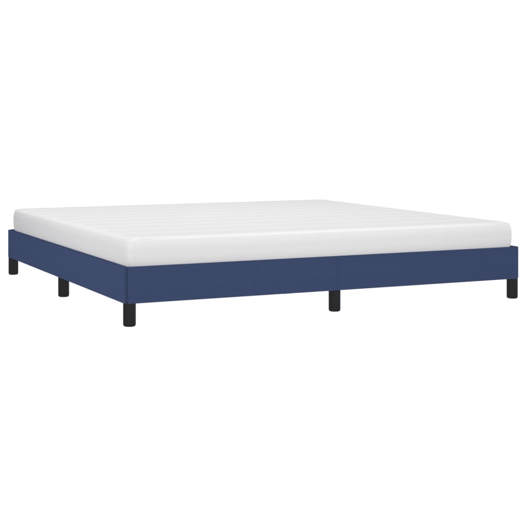 Cadre de lit sans matelas bleu 200x200 cm tissu - XIOS