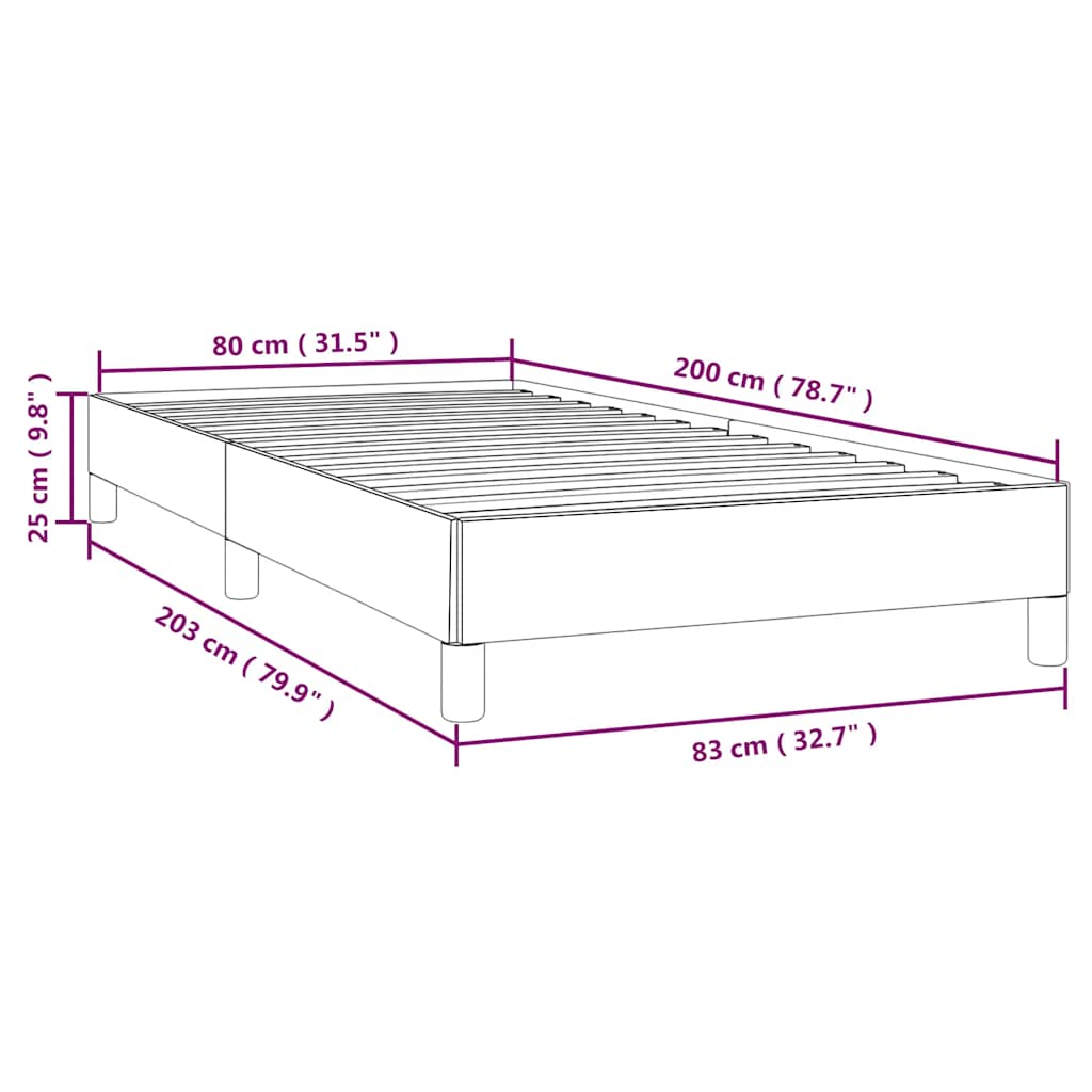 Cadre de lit sans matelas gris foncé 80x200 cm tissu - XIOS