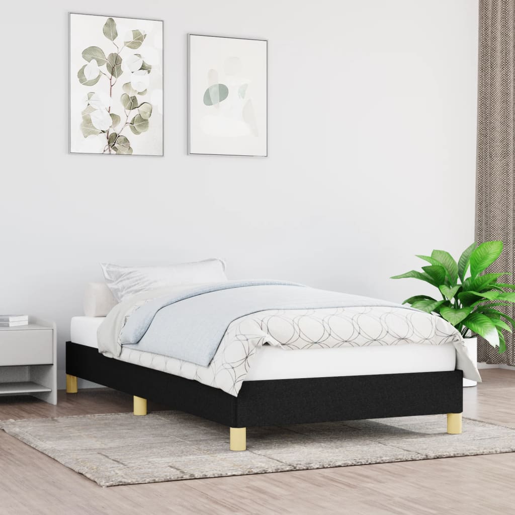 Cadre de lit sans matelas noir 80x200 cm tissu - XIOS