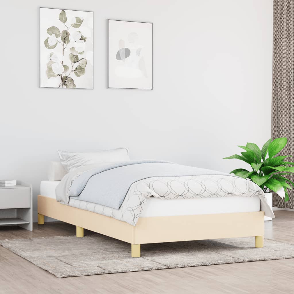 Cadre de lit sans matelas crème 80x200 cm tissu - XIOS