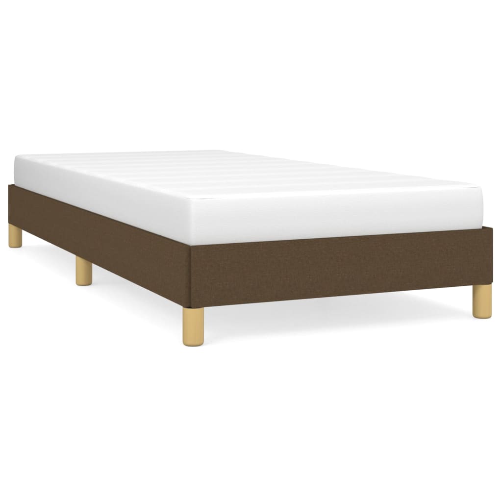 Cadre de lit sans matelas marron foncé 90x190 cm tissu - XIOS