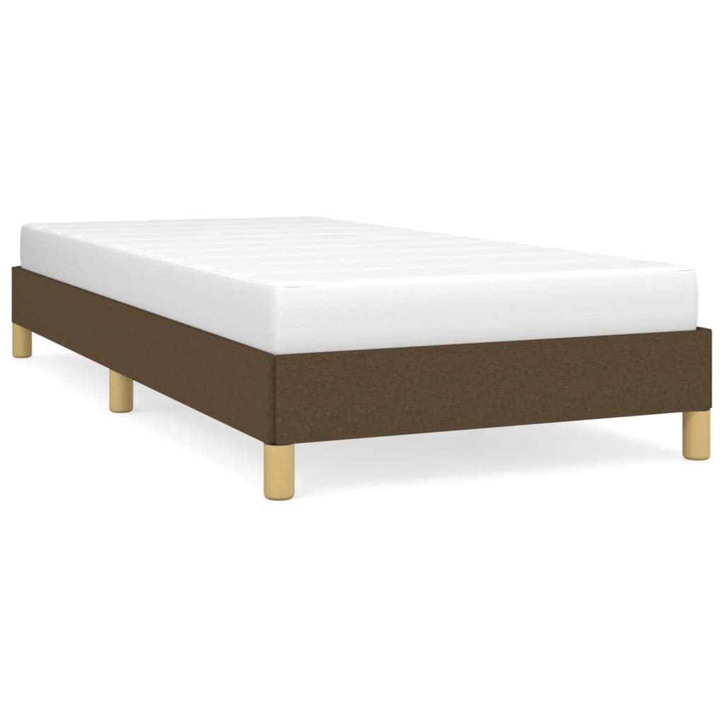 Cadre de lit sans matelas marron foncé 100x200 cm tissu - XIOS