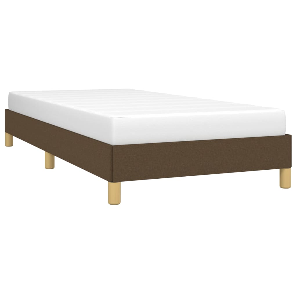 Cadre de lit sans matelas marron foncé 100x200 cm tissu - XIOS