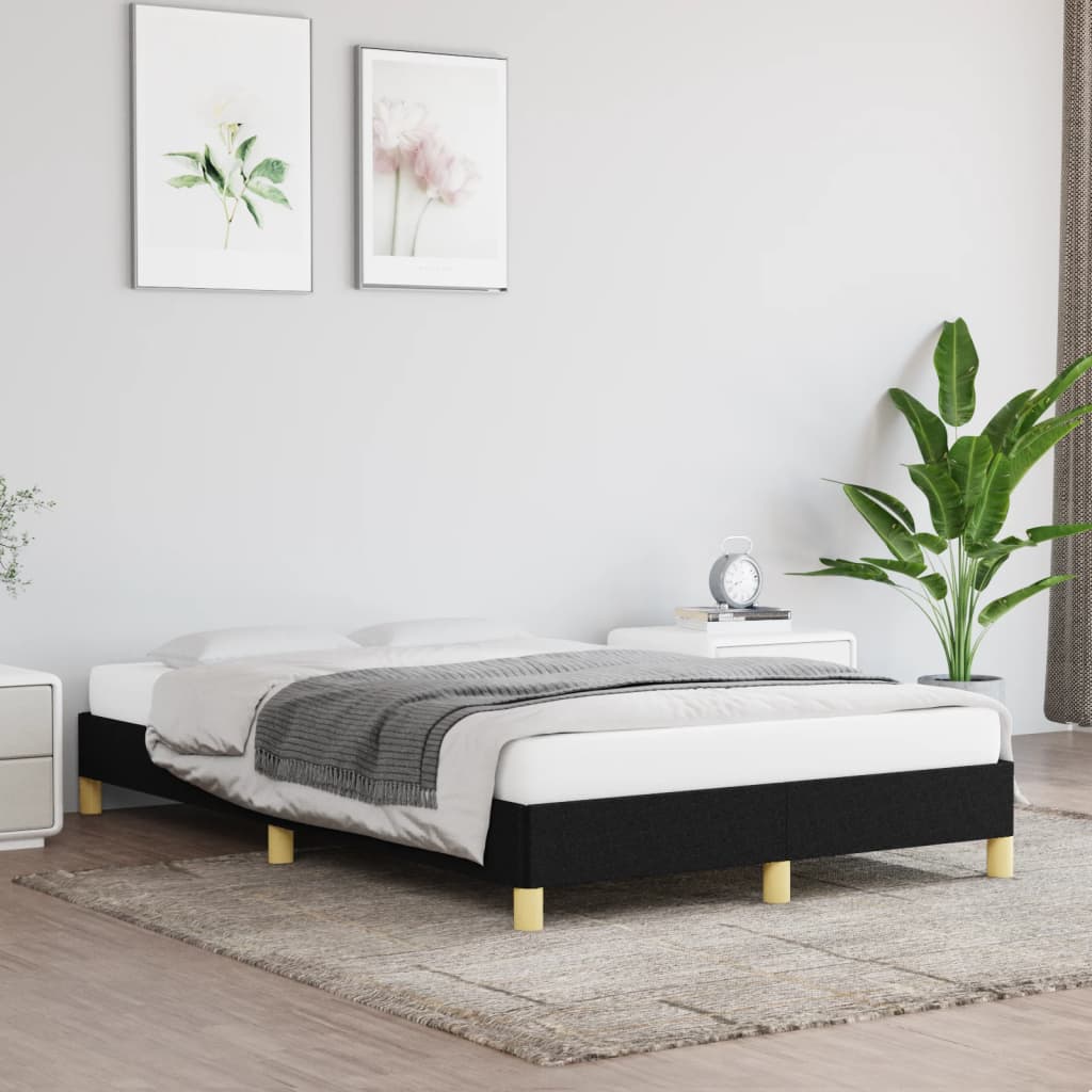 Cadre de lit sans matelas noir 120x200 cm tissu - XIOS