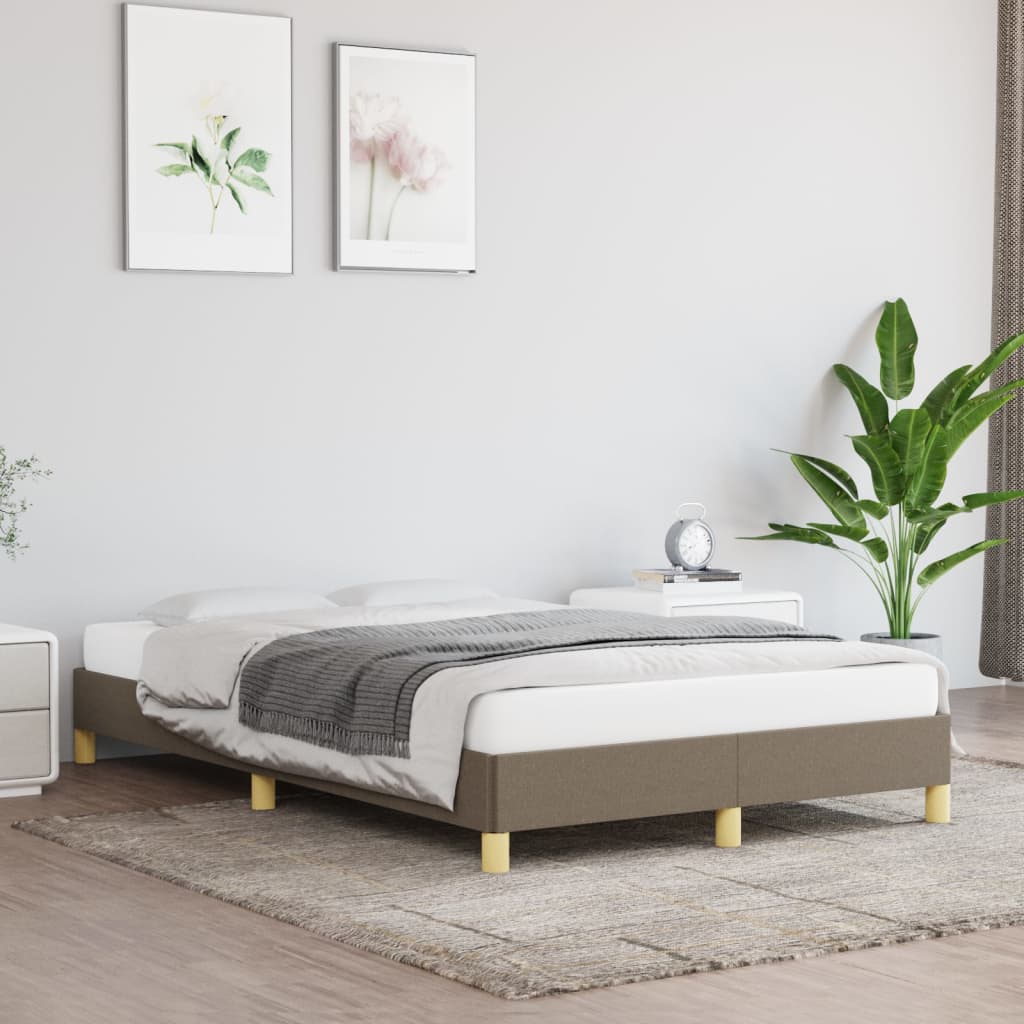 Cadre de lit sans matelas taupe 120x200 cm tissu - XIOS