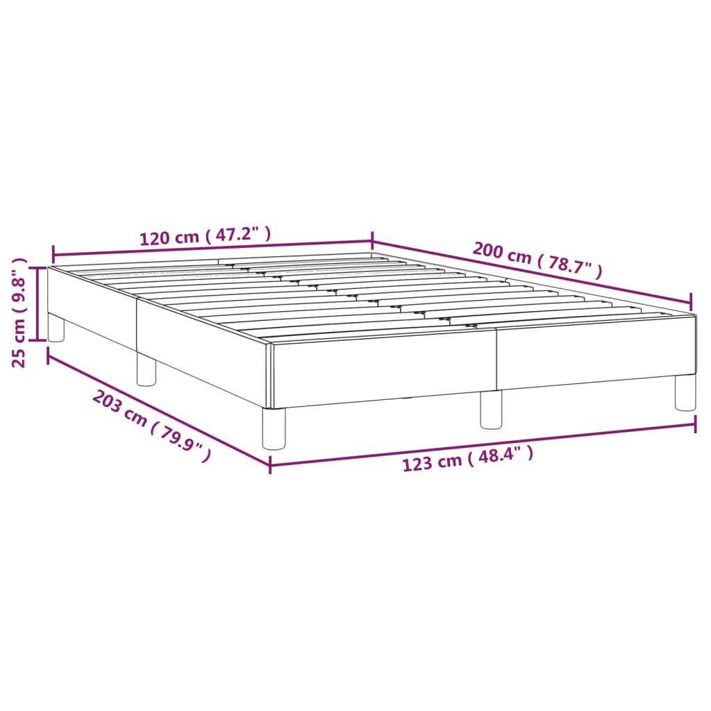 Cadre de lit sans matelas bleu 120x200 cm tissu - XIOS