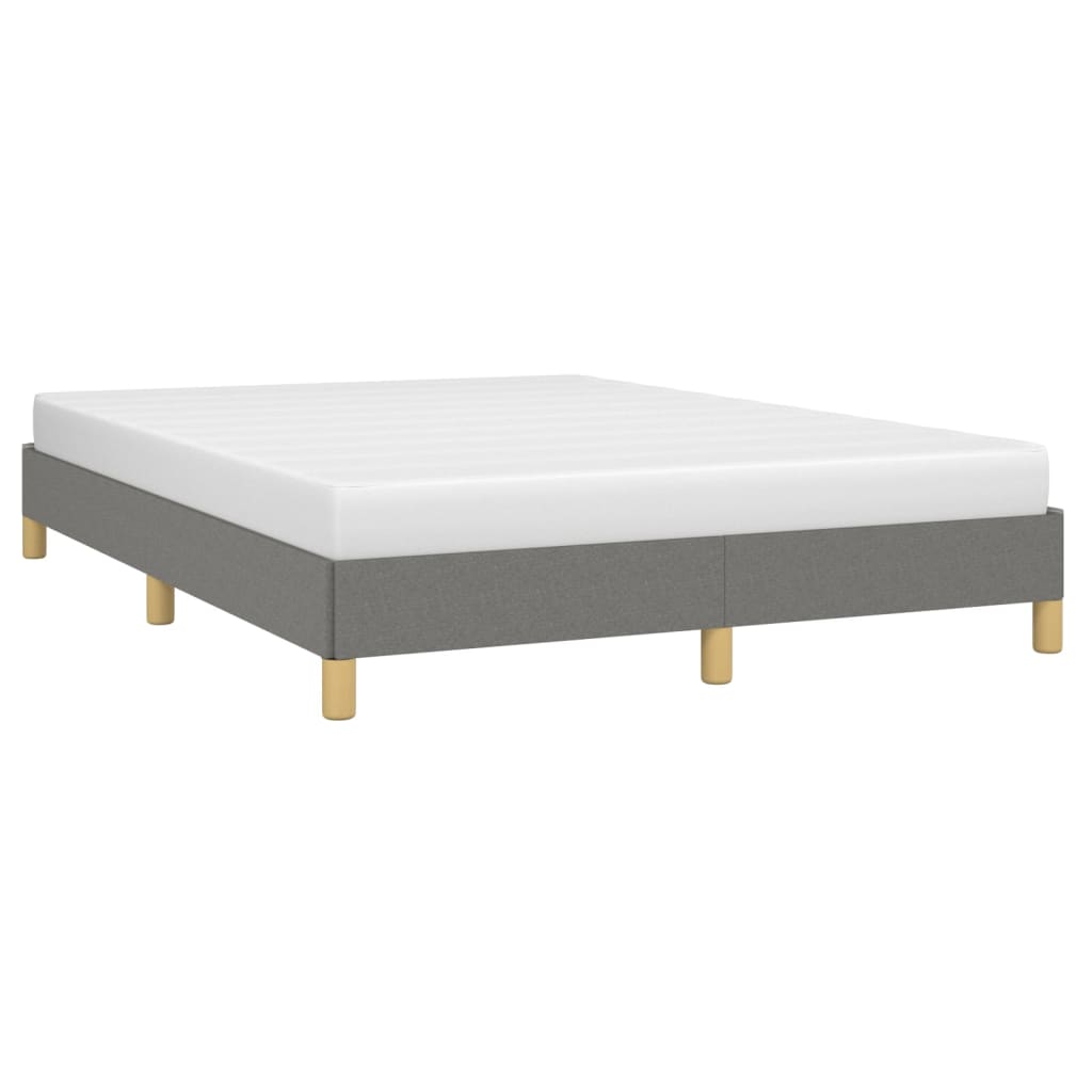 Cadre de lit sans matelas gris foncé 140x190 cm tissu - XIOS