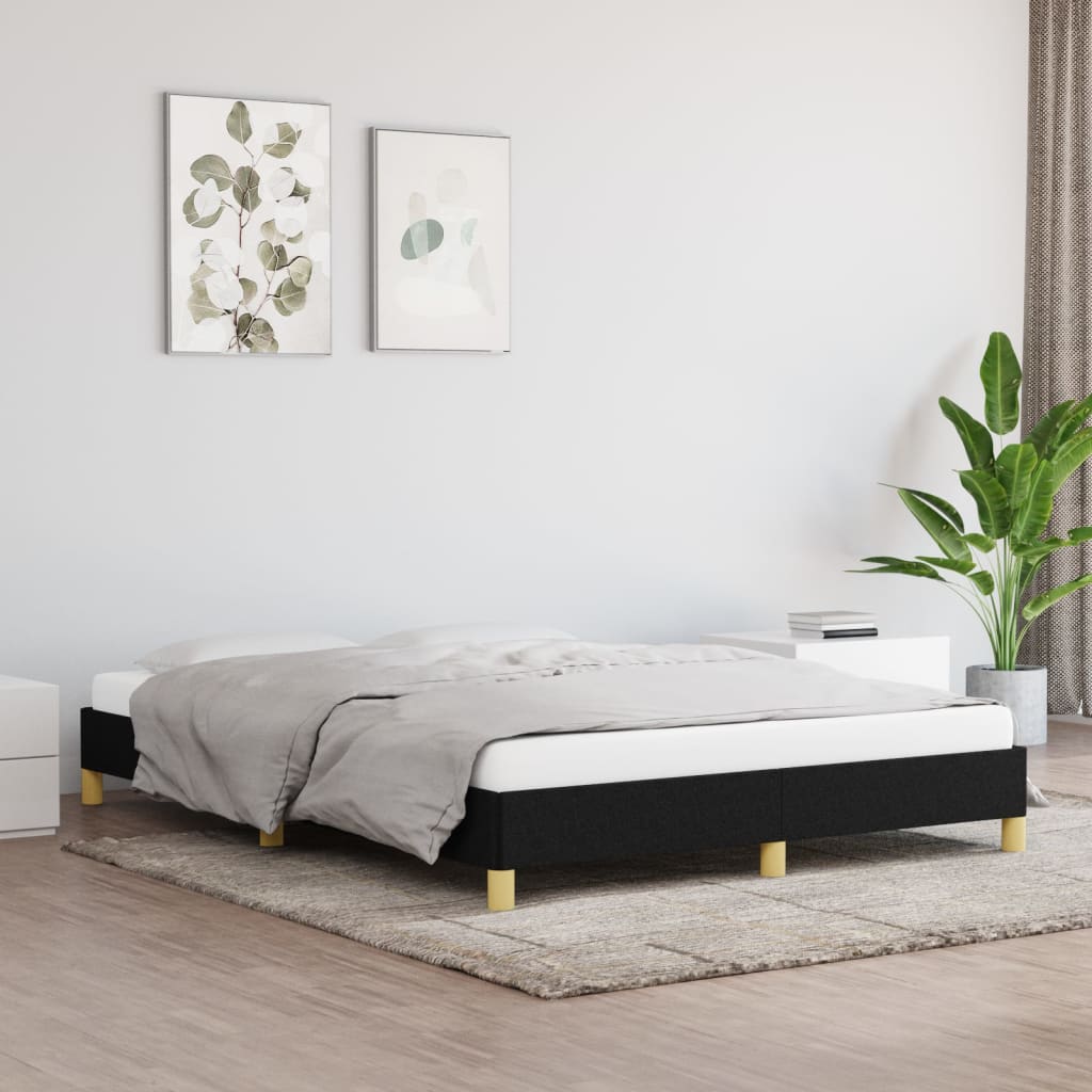 Cadre de lit sans matelas noir 140x190 cm tissu - XIOS