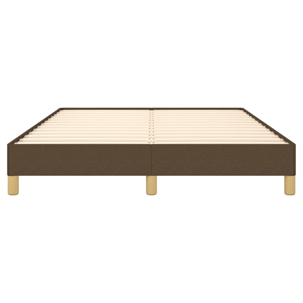 Cadre de lit sans matelas marron foncé 140x190 cm tissu - XIOS