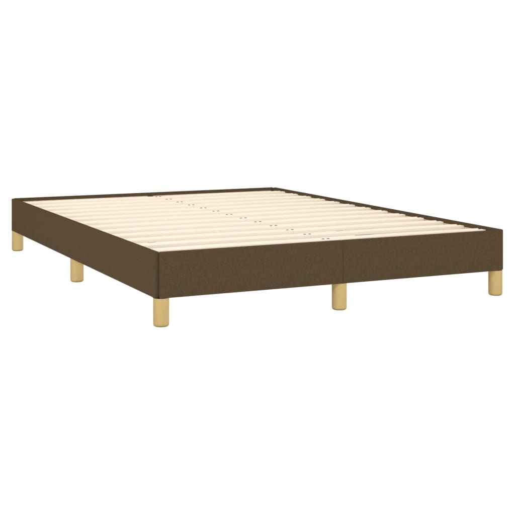 Cadre de lit sans matelas marron foncé 140x200 cm tissu - XIOS