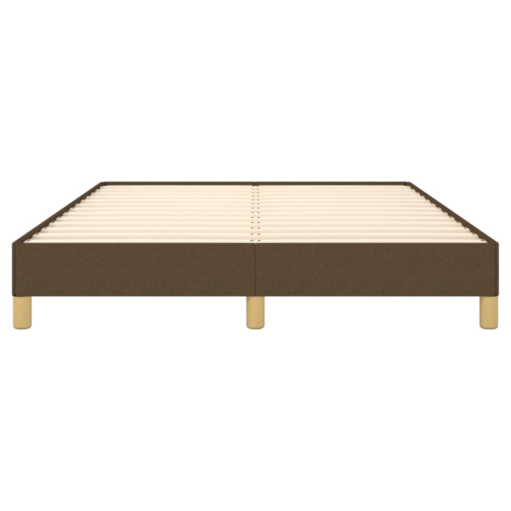 Cadre de lit sans matelas marron foncé 140x200 cm tissu - XIOS