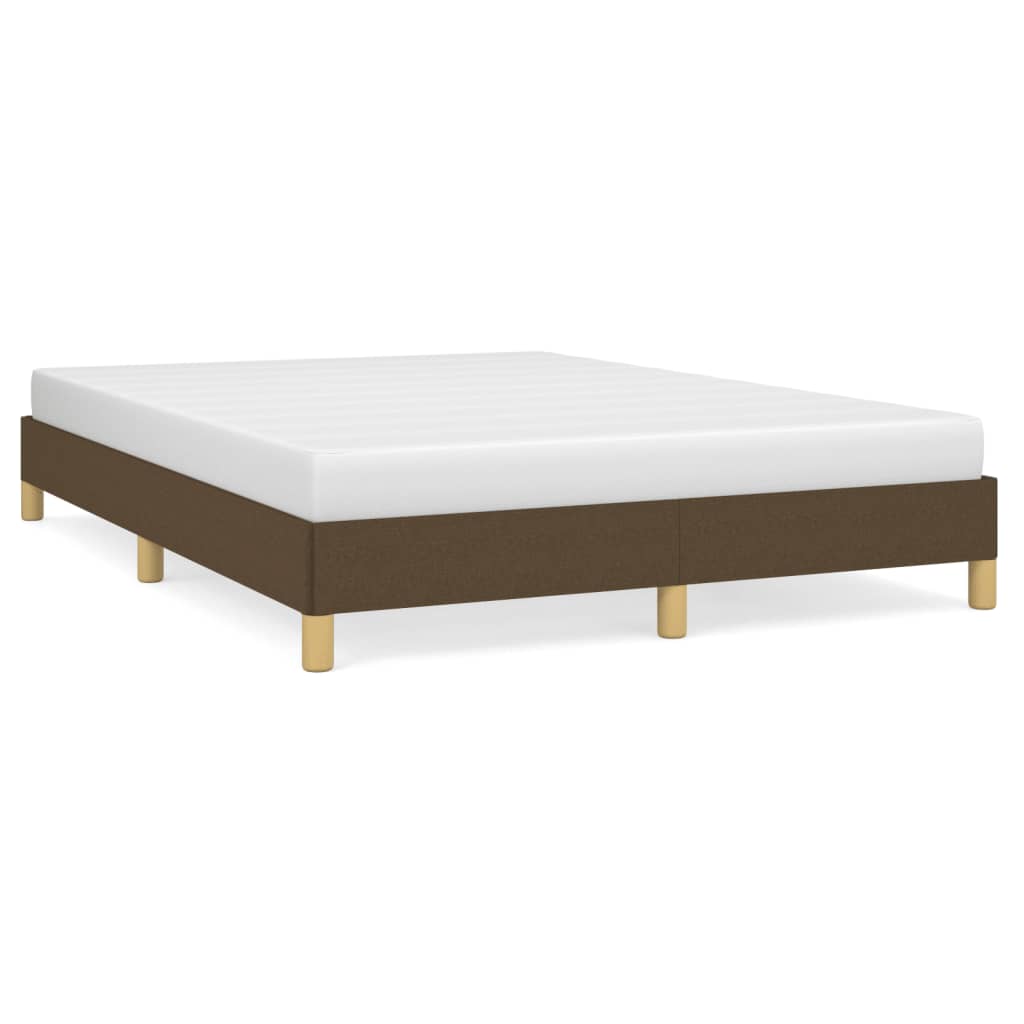 Cadre de lit sans matelas marron foncé 160x200 cm tissu - XIOS