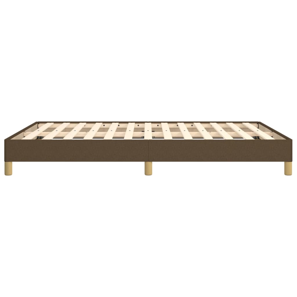 Cadre de lit sans matelas marron foncé 160x200 cm tissu - XIOS